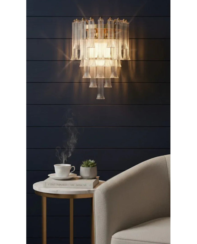 Celesta Flute 22" Glass Wall Sconce