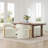 Upholstered Dining Chair with Hidden Casters  -876637694