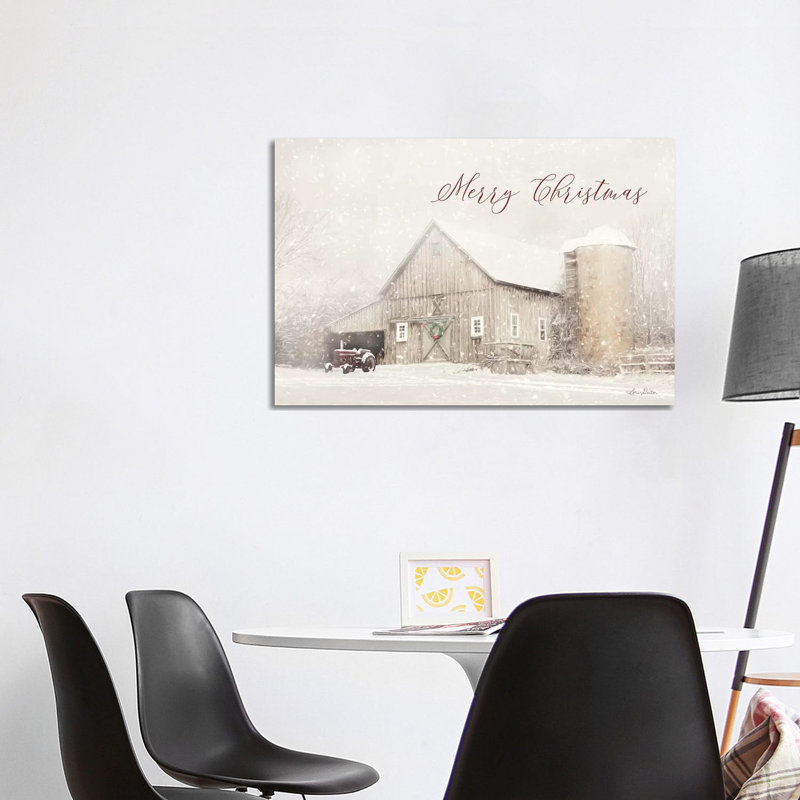Merry Christmas Farm - Estampe numérique sur toile tendue avec châssis, H 26 po x l 40 po