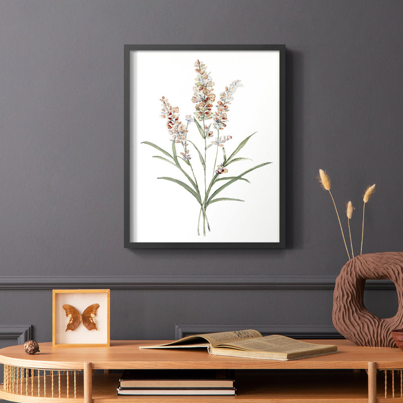 D botanique I, reproduction encadrée - bois massif, H 10 po x l 8 po, Noir