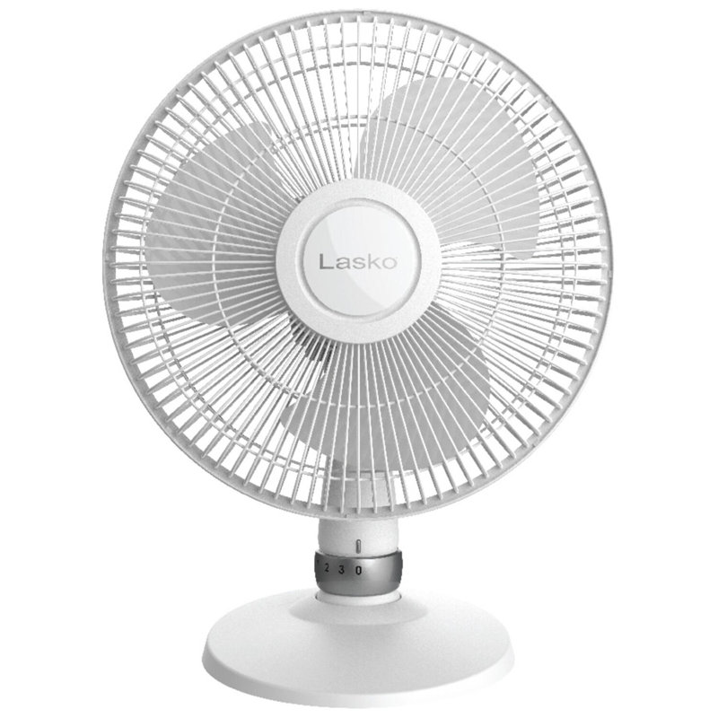 Lasko Performance 3-Speed Table Fan with Tilt-Back Head, White