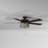 52"W Litza 5-Blade Bronzed Scallop Design Ceiling Fan