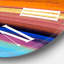 Minimal Strokes Composition en jaune, mauve et orange - horloge murale moderne-59914116