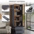 126'' Modern Entertainment Center Set of 3 for TVs up to 75 Inch, Wooden TV Stand Media Console with Storage, Gray TV Console and Two 4-tier Glass Shelves for Home-1526525164-1435591510