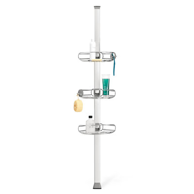 Mounting / Installation Required and Tension Aluminum Shower Caddy