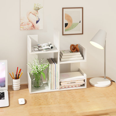 Organisateur de tablette de bureau en forme de cactus en bambou