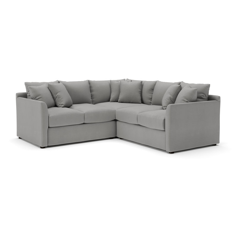 Cecelia Upholstered L-Sectional, Right Hand Facing, Bayou Light Gray Canvas