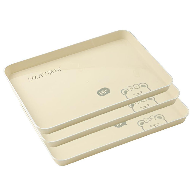 3 Pack Rectangular Tray For Serving Breakfast, Fruits, Snacks, And Storing Water Cups And Tea Cups In Living Room, Coffee Table, Or Home Use