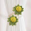 Embrasses de rideaux en tissu en forme de tournesol, paquet de 10 (style fixe à double extrémité avec cordon élastique)-1510893481