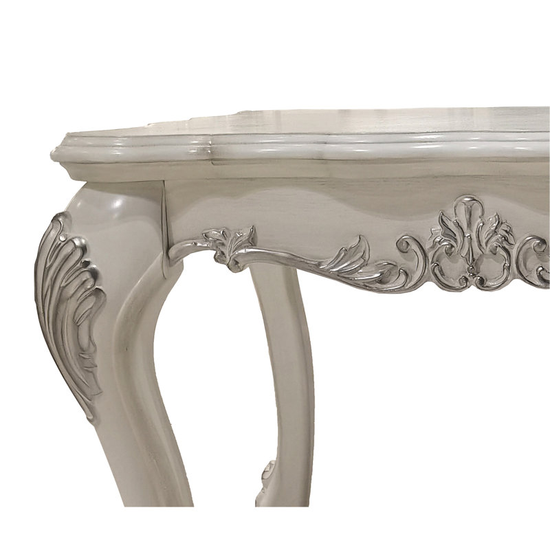 Table de bout carrée avec détails en résine, sans rangement, table d'apparence transitionnelle, aspect bois