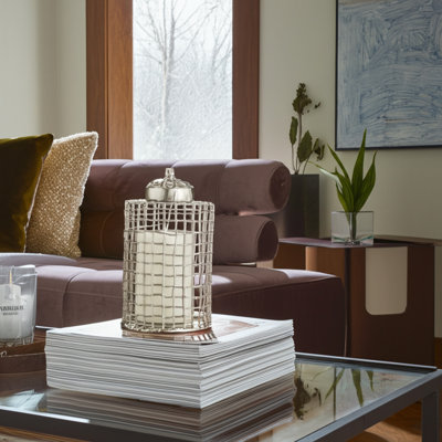Decorative Metal Aluminum Jar with Lid - Glam Sculptural Accent Container Featuring Modern Openwork Design for Stylish Contemporary Statement Piece Displays