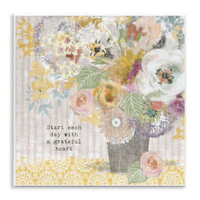 Floral Inspirations Grateful Heart Wall Plaque, design by Suzanne Nicoll