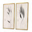 Abstrait, monochrome rétro, plante, silhouettes I, ensemble de 2 impressions-378126872-378126878