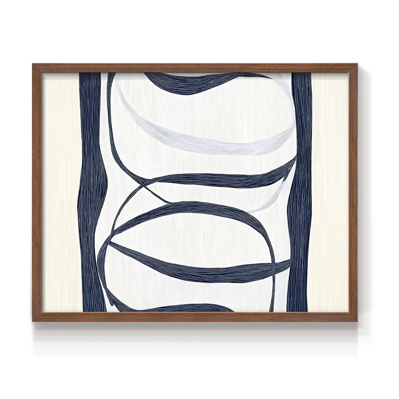 Série abstraite III, reproduction encadrée, H 11 po x l 14 po, Noyer