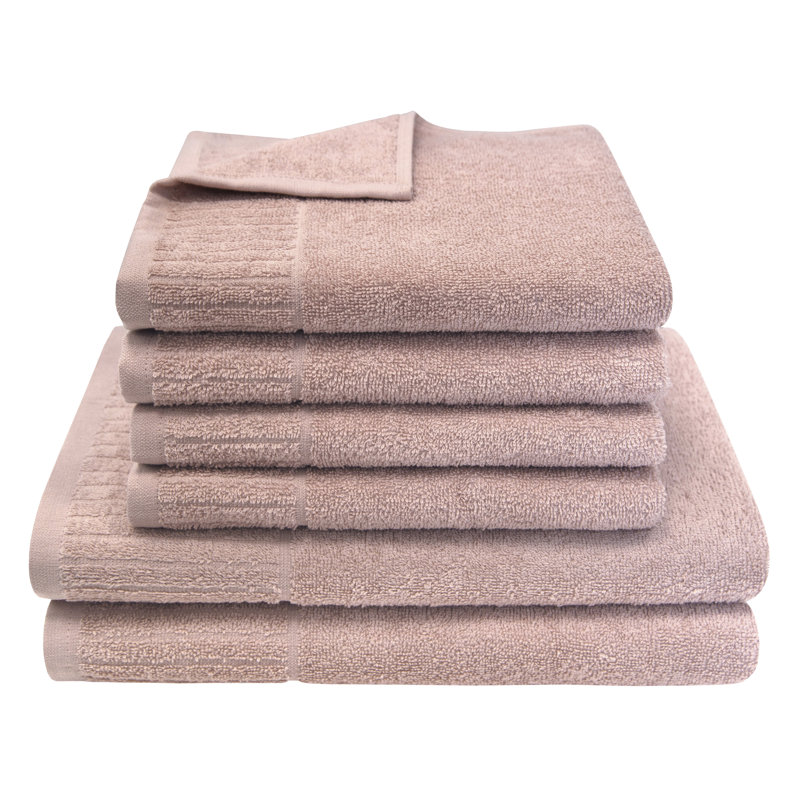 Cotton Bath Towels - Set of 6, Rose