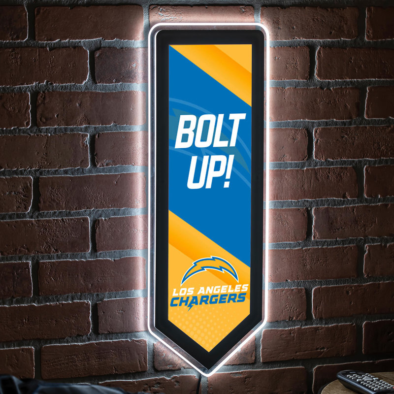 NFL LED Pennant Shaped Lighted Wall Sign, Los Angeles Chargers