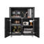 Armoire pour imprimantes en métal robuste - unité de rangement pour classeur de bureau avec 2 portes - organisateur de dossiers sous le bureau pour le bureau personnel - noir