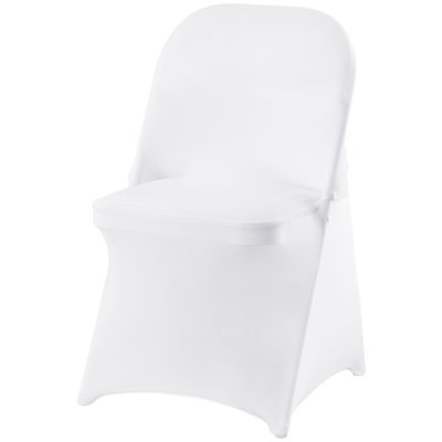 White Stretch Spandex Chair Covers - 30 PCS, Folding Kitchen Chairs Cover, Universal Washable Slipcovers Protector, Removable Chair Seat Covers, For Wedding Party Dining Room Banquet Event