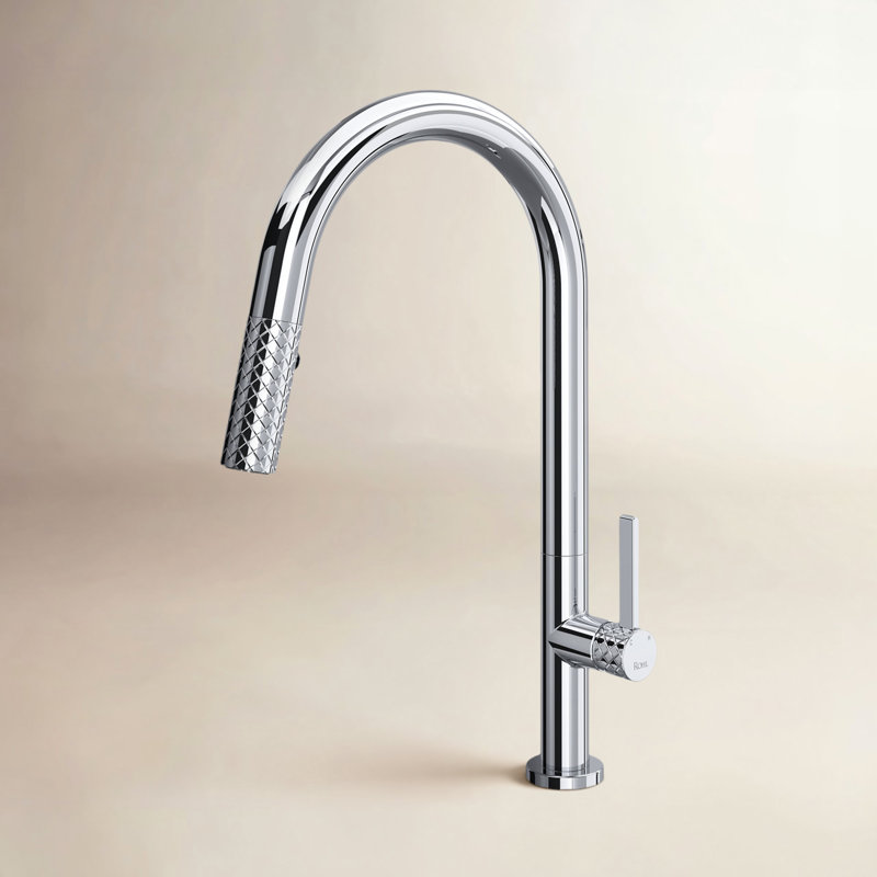 Tenerife Pull-Down Kitchen Faucet With C-Spout, Polished Chrome