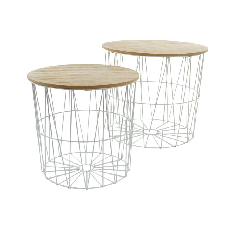 Heidi Drum Coffee Table with Storage