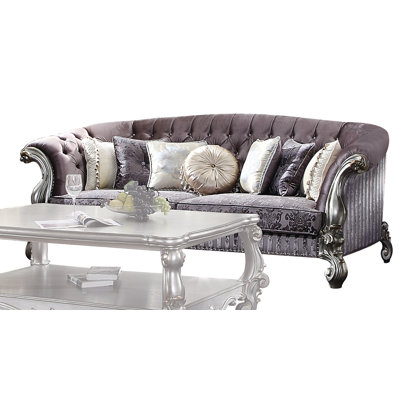 Enloe 89" Velvet Rolled Arm Chesterfield Sofa