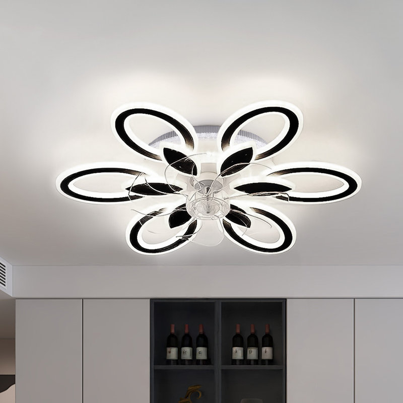 Ceiling Fan with LED Lights, Black