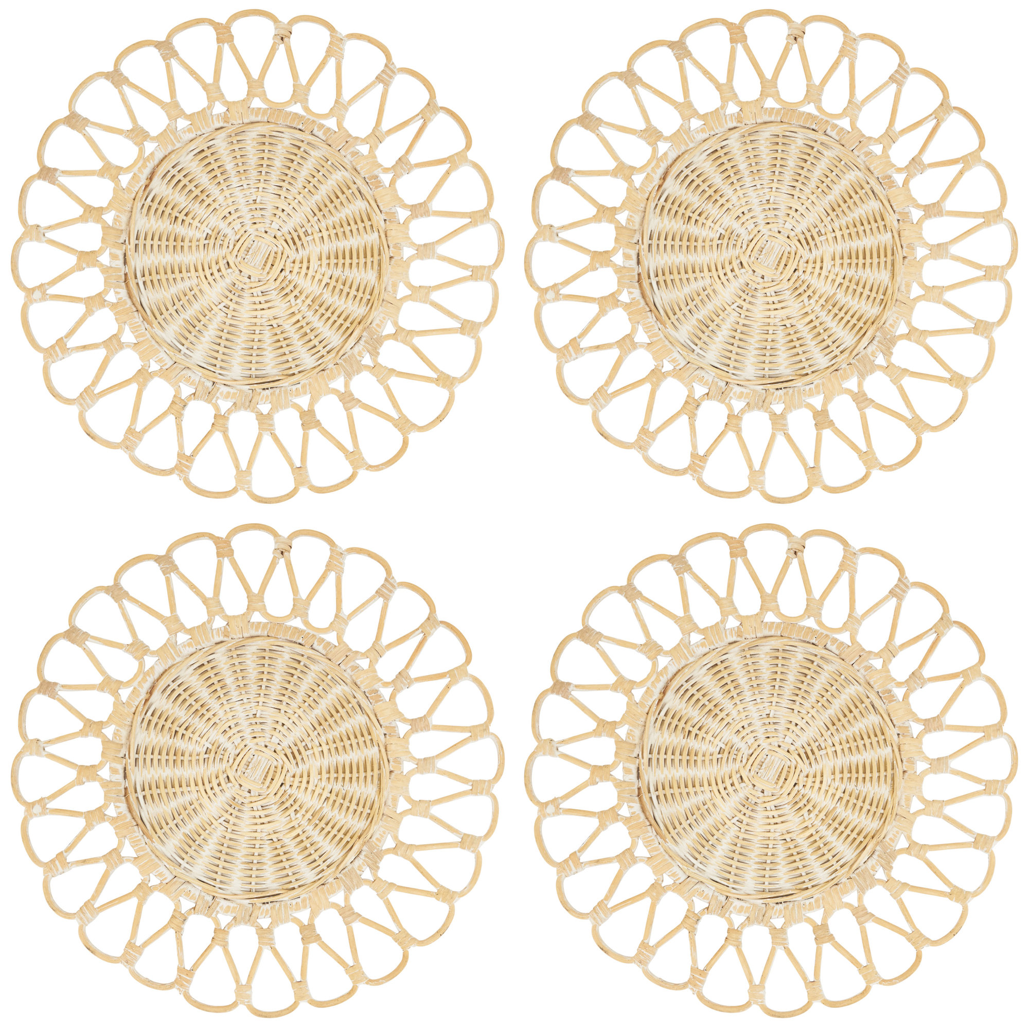 Anika 4 Piece Placemat Set, White