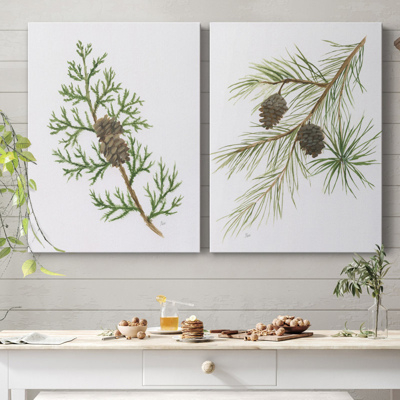 Winter Botanical III - ensemble de 2 reproductions d'art, H 48 po x l 72 po x P 1 po, Toile tendue, Pas de tapis