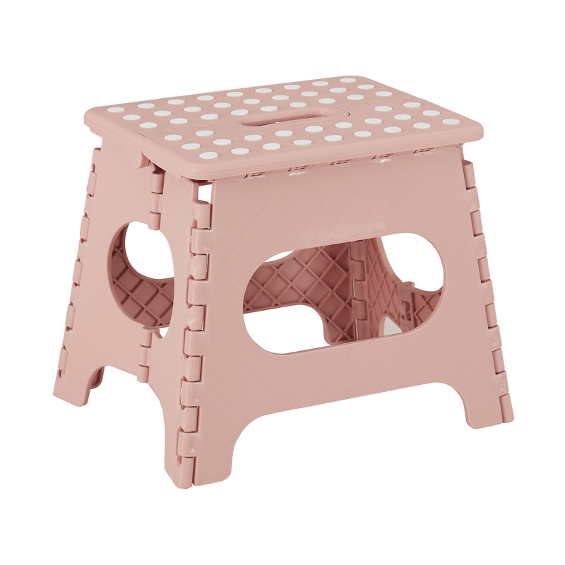 Letyton 10.6 Inch Lightweight Folding Step Stool, Plastic Foldable Step Stools Stepping Stool With Handle For Kids And Adults, 300 Lb Capacity