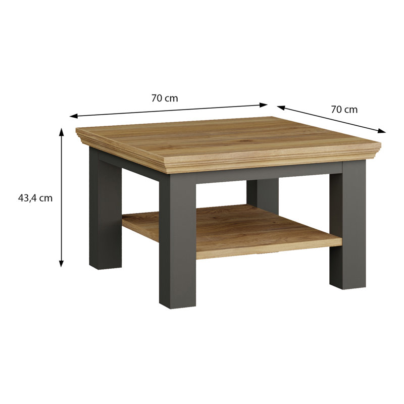 Sabja Coffee Table with Storage, Oak Wood/Black