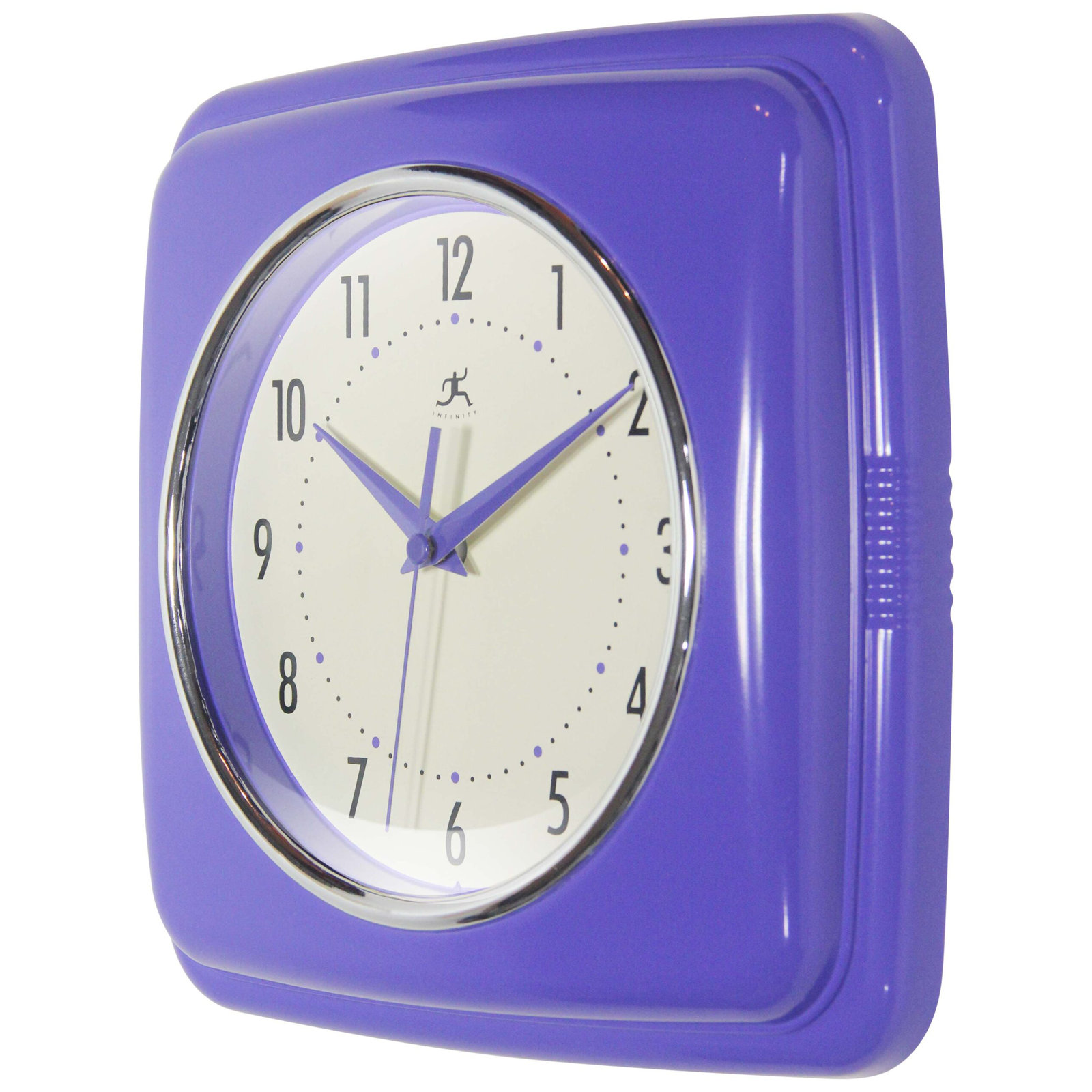 Orrwell Square Plastic Wall Clock 9.25 Inches, Periwinkle