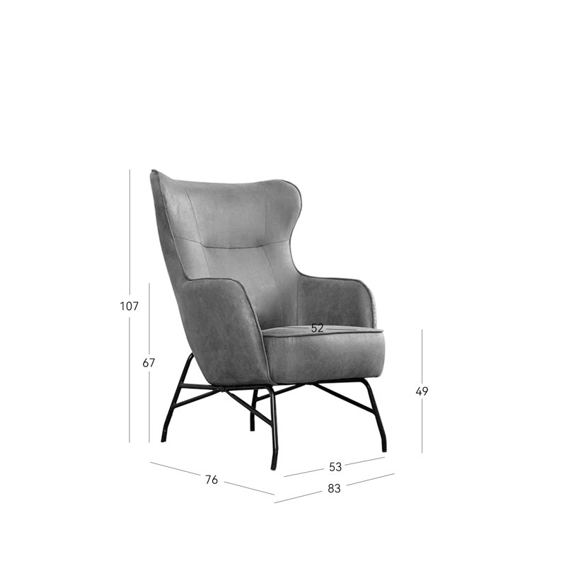 Colm Faux Leather Wingback Chair, Tan