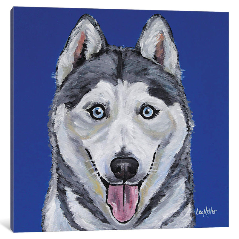 « husky leia », peinture sur toile tendue Hippie Hound Studios, H 12 po x l 12 po x P 0,75 po, Toile tendue, Pas de tapis