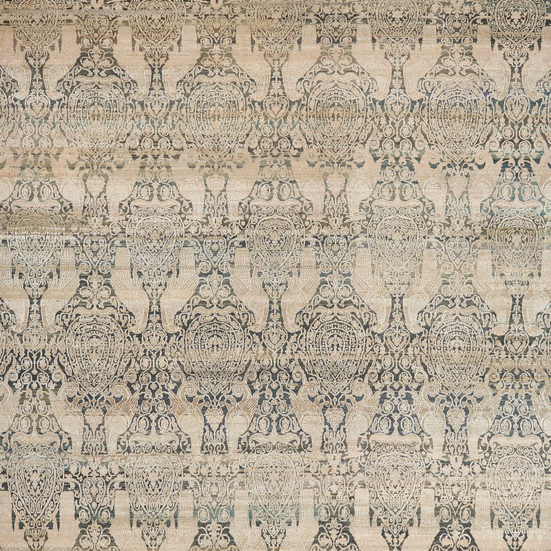 Beige Alchemy Transitional Wool Silk Blend Rug - 11'9" x 16'5"