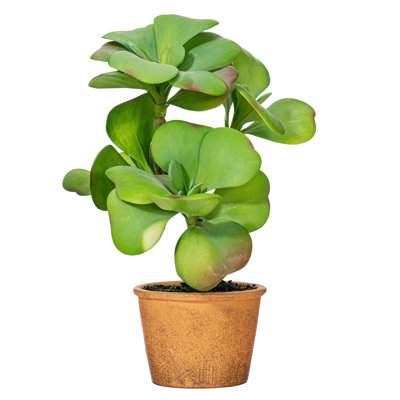 14'' Faux Succulent in Wicker/Rattan Pot