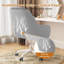 Chaise de bureau pivotante à hauteur ajustable avec support coussiné XUEGW, gris-450997982