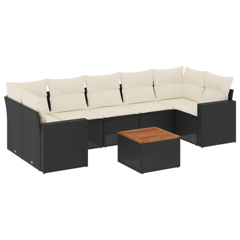 Vidaxl Garden Sofa Set Black
