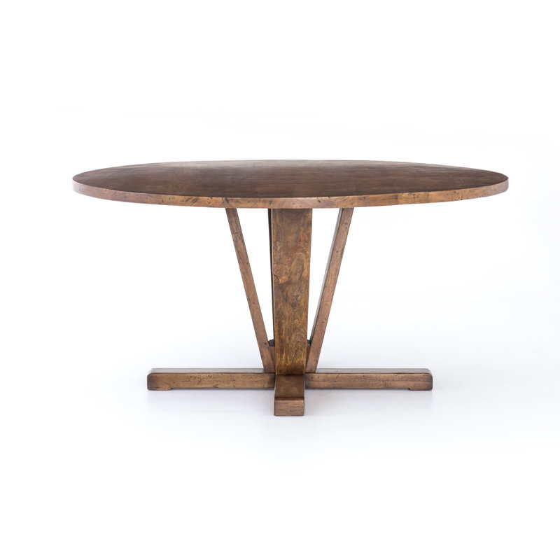 Cobain Round Solid Wood Dining Table, Reclaimed Fruitwood, 30" H x 60" W x 60" L