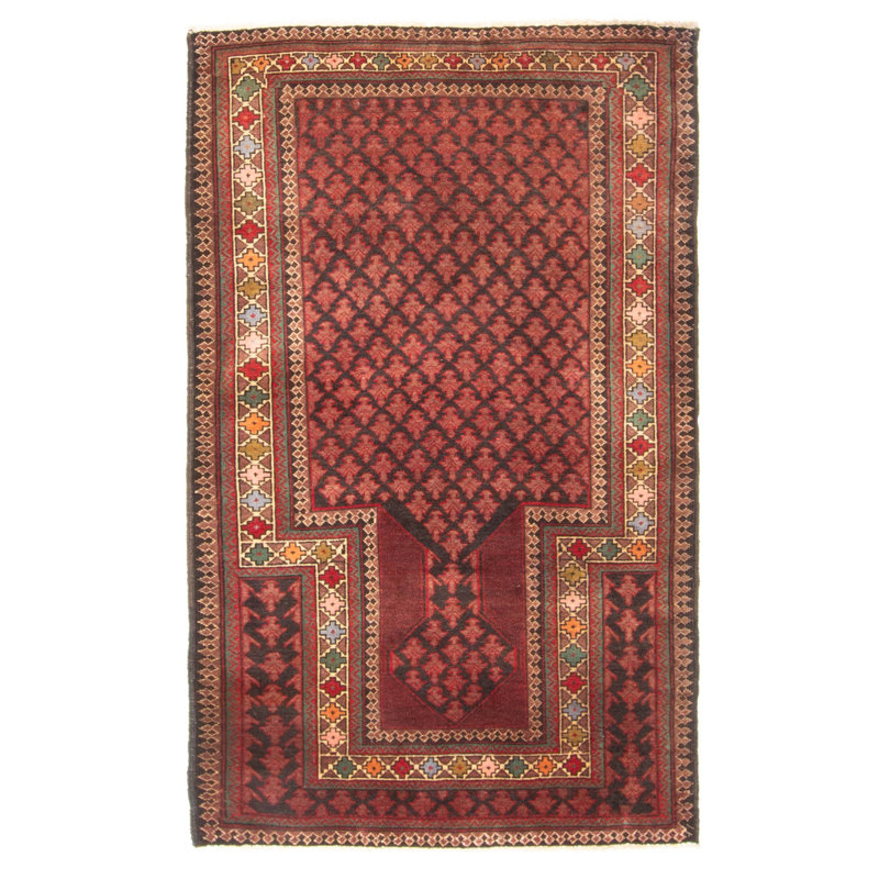 Tapis noir Teimani 2 pi 9 po x 4 pi 5 po