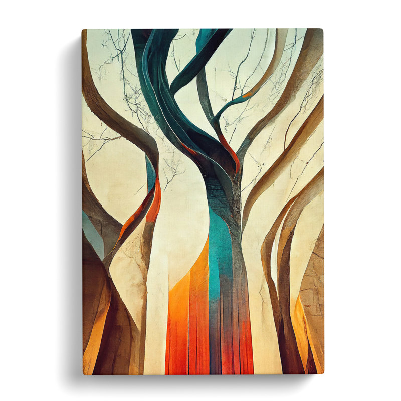 The Abstract Trees No.6 - Wall Art, Wrapped Canvas, 50cm H x 35cm W, No Matte