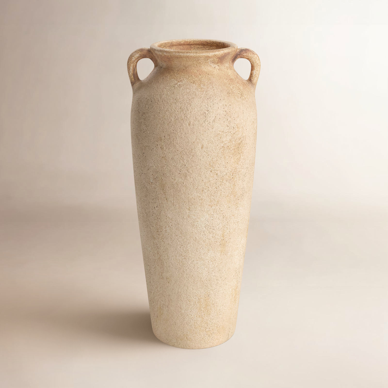 Brera Ceramic Table Vase, Light Brown