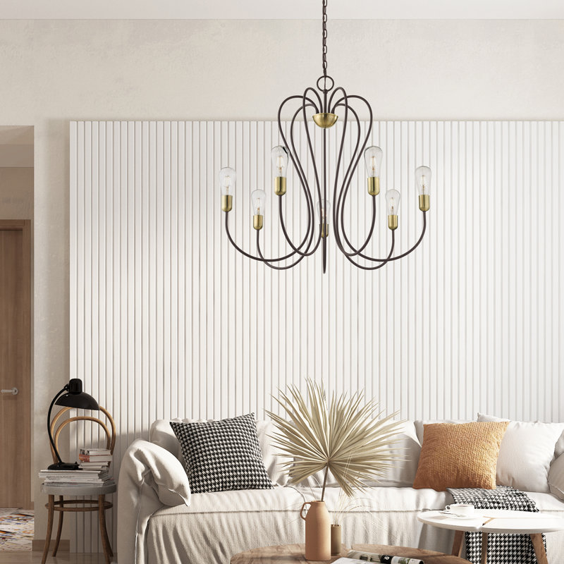 Rocha 7 - Light Dimmable Classic / Traditional Chandelier, Bronze