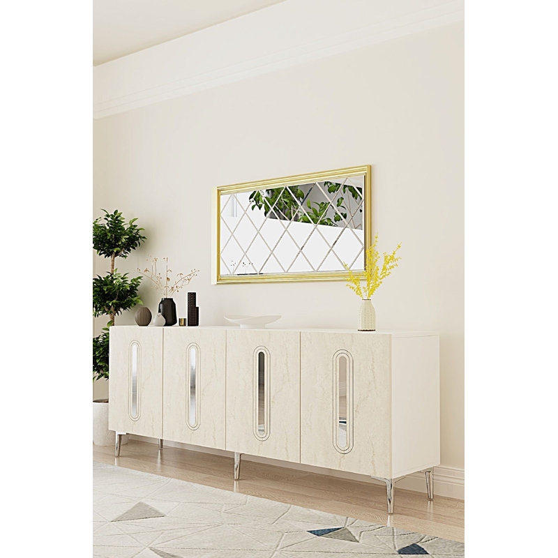 Console, Beige/Gold