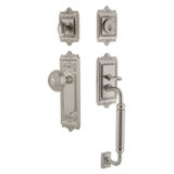 Windsor Handleset with Single Cylinder Deadbolt and Door Knob and Rosette