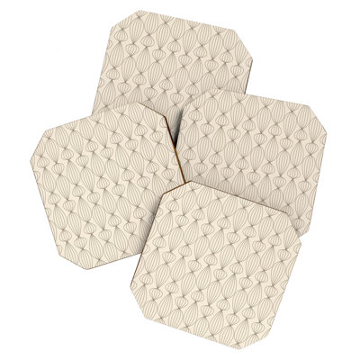 Wood 4 Piece Coaster Set