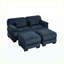 Canapé modulaire en forme de U 76,4 po Cloud 2, 2 places avec 2 repose-pieds, coussins épais, velours côtelé respirant, bleu-133671305