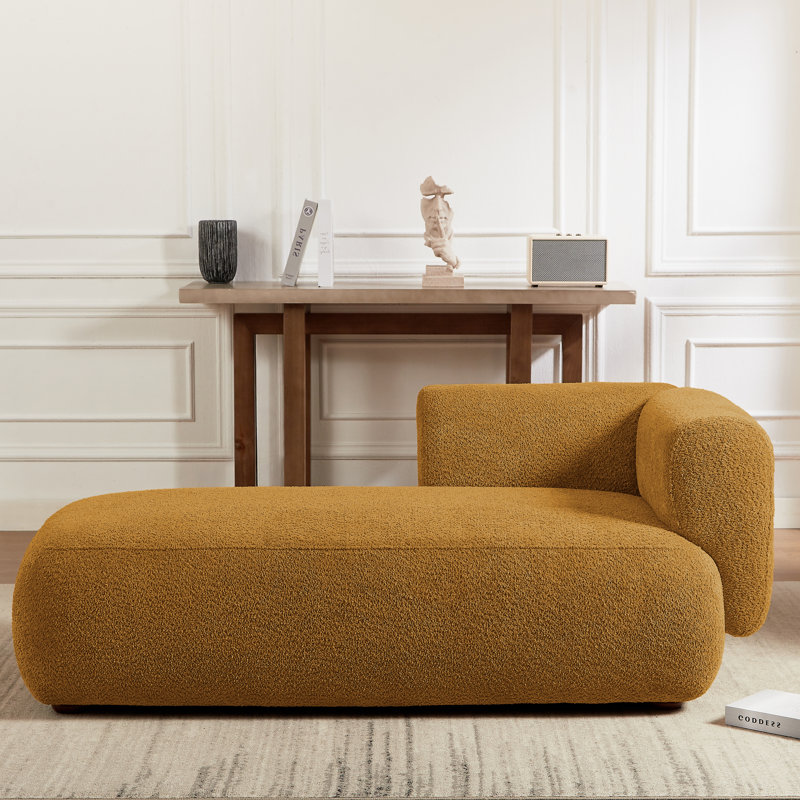 Chaise longue rembourrée Christinia, Orange, Orienté à gauche (vu de face)
