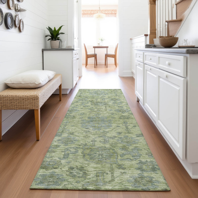 Tapis damassé Grafals AMF1105 lavable à la machine de qualité supérieure, Tapis de couloir 2 pi 3 po x 7 pi 6 po