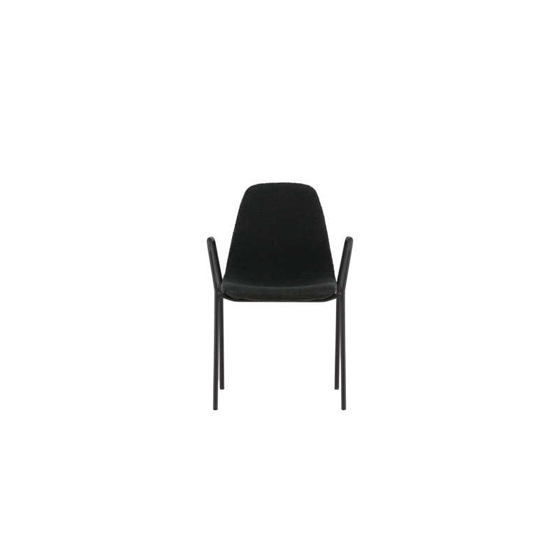 Fernandes 45cm H Upholstered Metal Armchair, Black