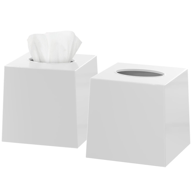 Couvre-boîte de papiers-mouchoirs, Blanc